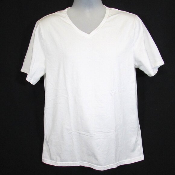BUFFALO David Bitton V Neck White T Shirt Size Large BRAND NEW - Picture 1 of 4